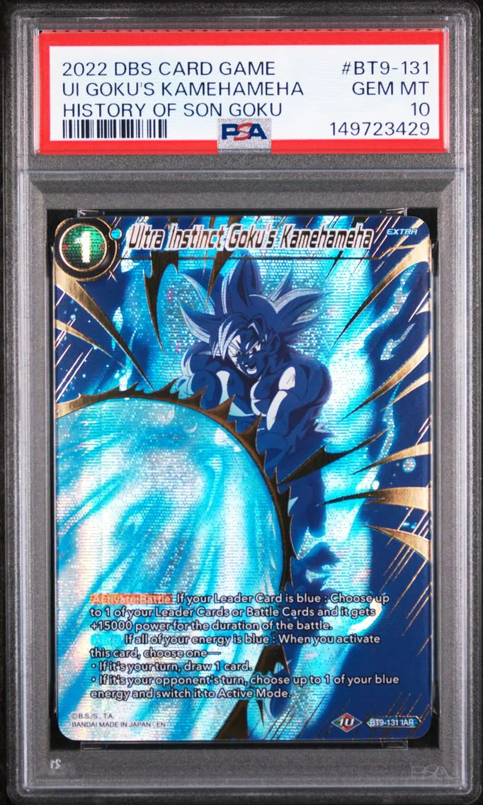 2022 #BT9-131 Ultra Instinct Goku's Kamehameha PSA 10 Dragon Ball Super Card Game Theme Selection History of Son Goku