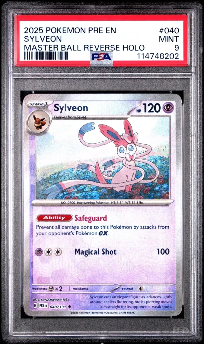 2025 Pokemon Pre EN-Prismatic Evolutions Sylveon Master Ball Reverse Holo Pre EN-Prismatic Evolutions #040 PSA 9