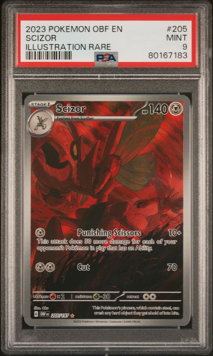 2023 #205 Scizor PSA 9 Obf EN-Obsidian Flames Pokemon