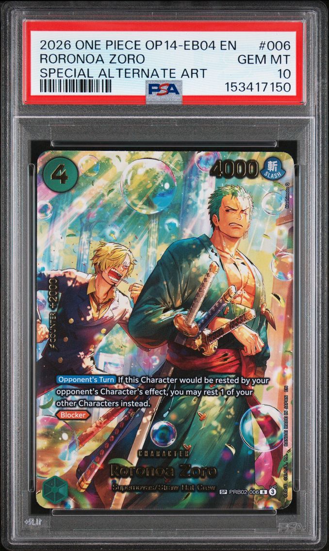 2026 #006 Roronoa Zoro PSA 10 On