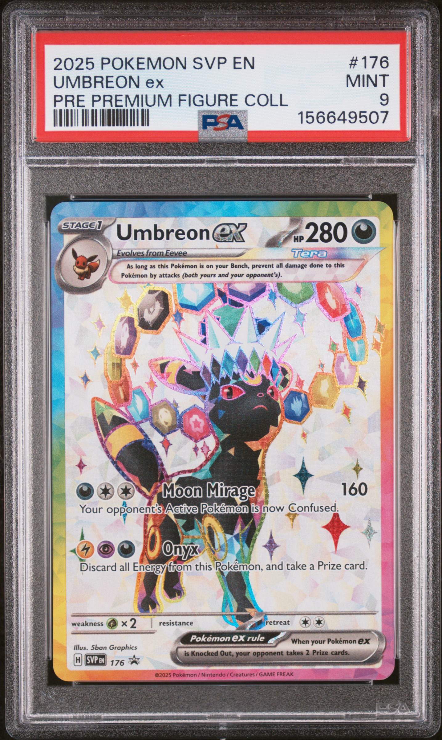 2025 #176 Umbreon Ex PSA 9 Svp En-Sv Black Star Promo