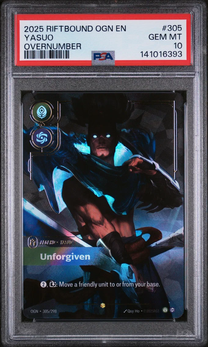 2025 #305 Yasuo - Unforgiven PSA 10 Riftbound: League of Legends Ogn-Origins