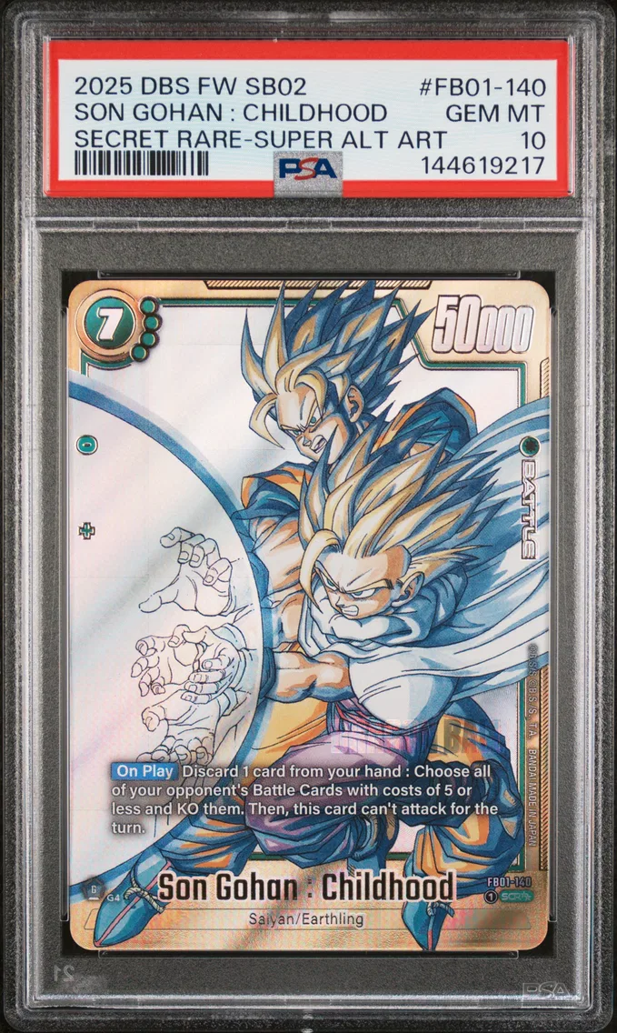 2025 #FB01-140 Son Gohan : Childhood PSA 10 Dragon Ball Super Card Game Fusion World Manga Booster 02