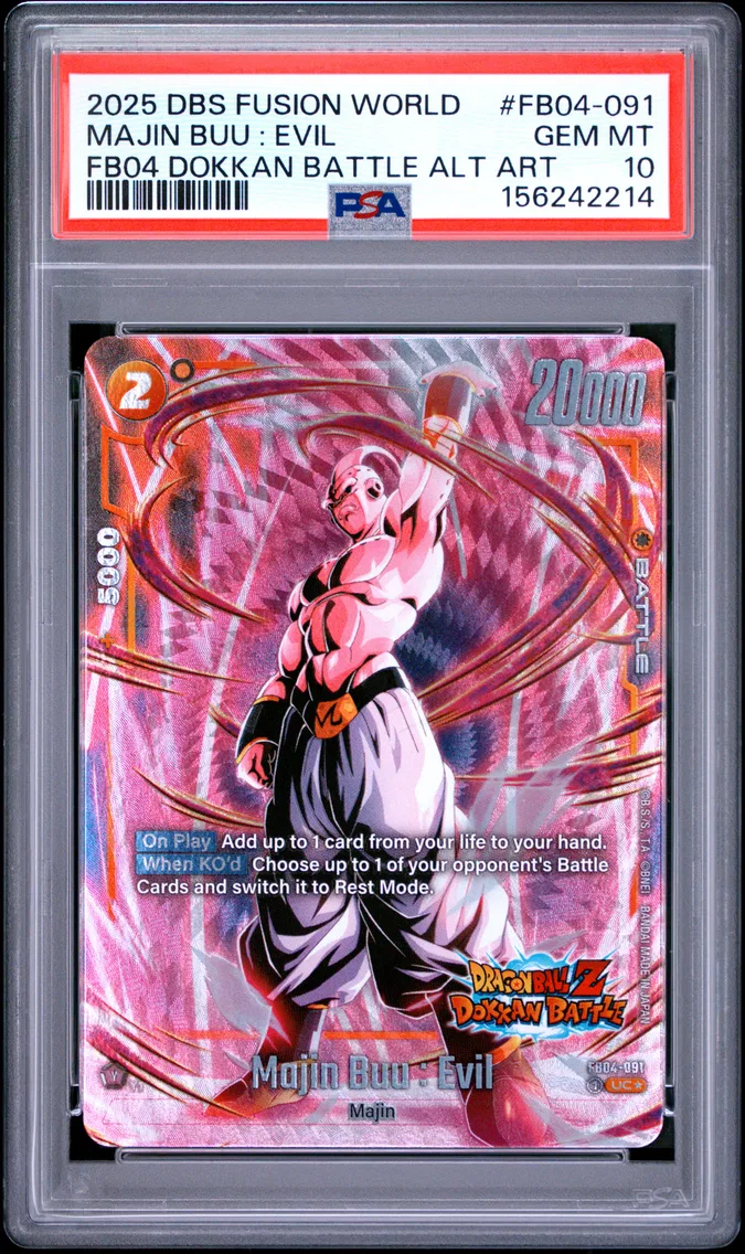 2025 #FB04-091 Majin Buu : Evil PSA 10 Dragon Ball Super Card Game Fusion World New Adventure