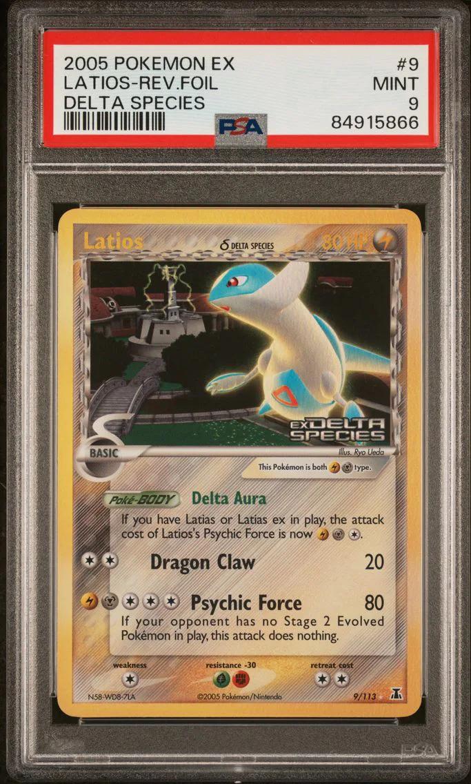 2005 #9 Latios-Reverse Foil PSA 9 EX Delta Species Pokemon