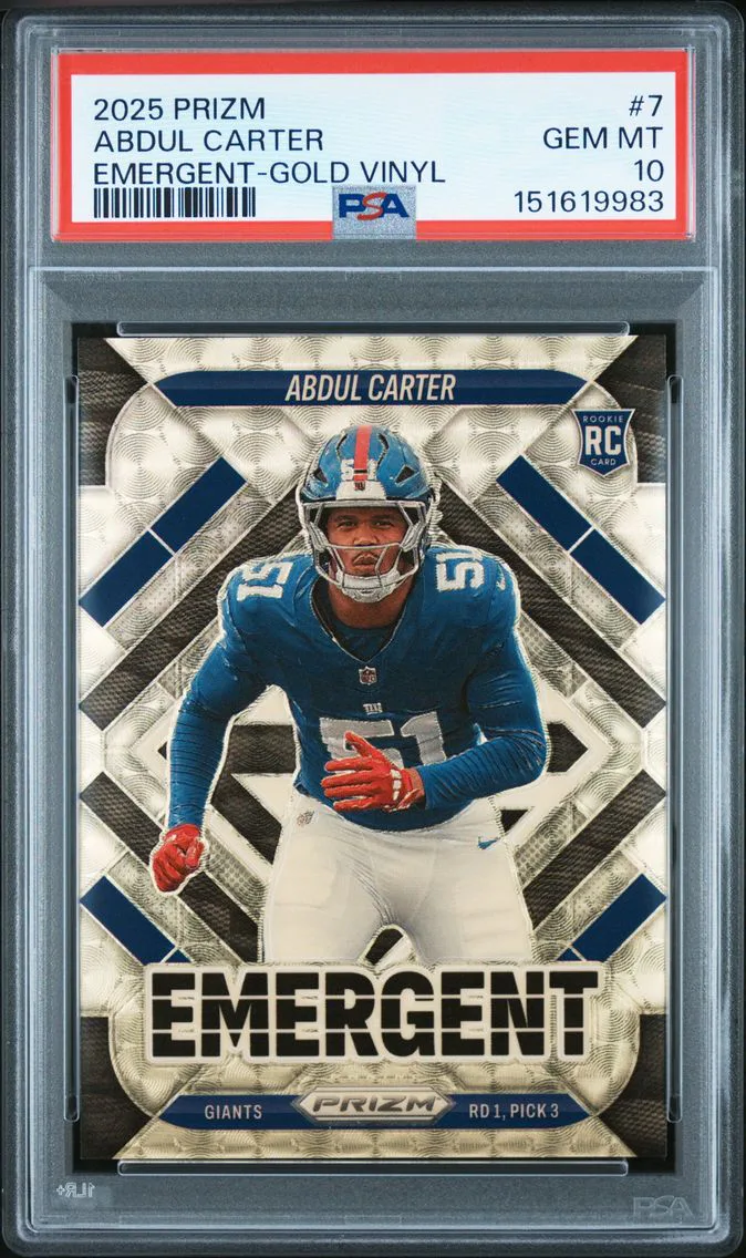 2025 #7 Abdul Carter PSA 10 Panini Prizm Emergent