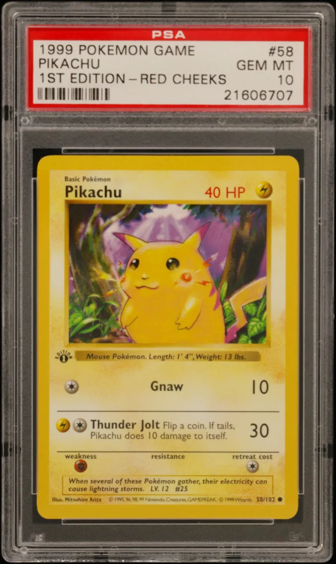 1999 #58 Pikachu PSA 10 Game