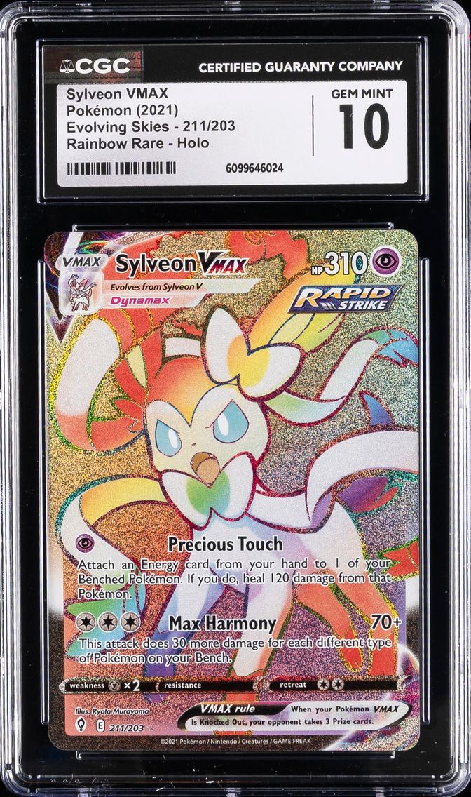 2021 #211 Full Art/Sylveon Vmax CGC 10 Sword & Shield Evolving Skies Pokemon