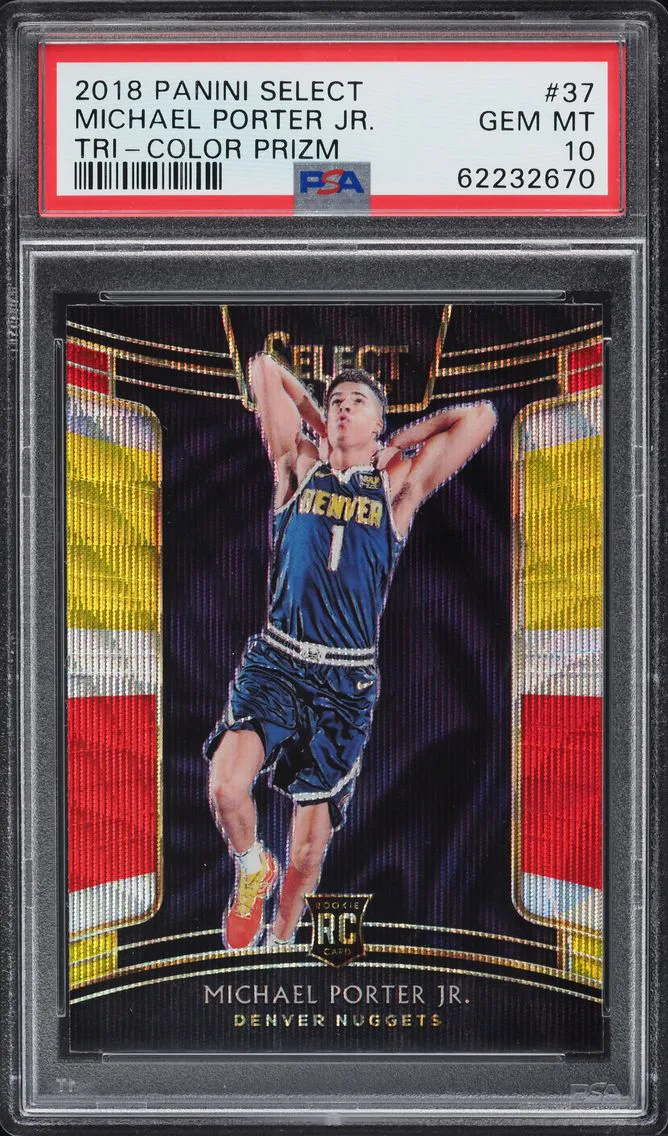 2018 SELECT TRI-COLOR PRIZM MICHAEL PORTER JR. ROOKIE #37 PSA 10 GEM MINT