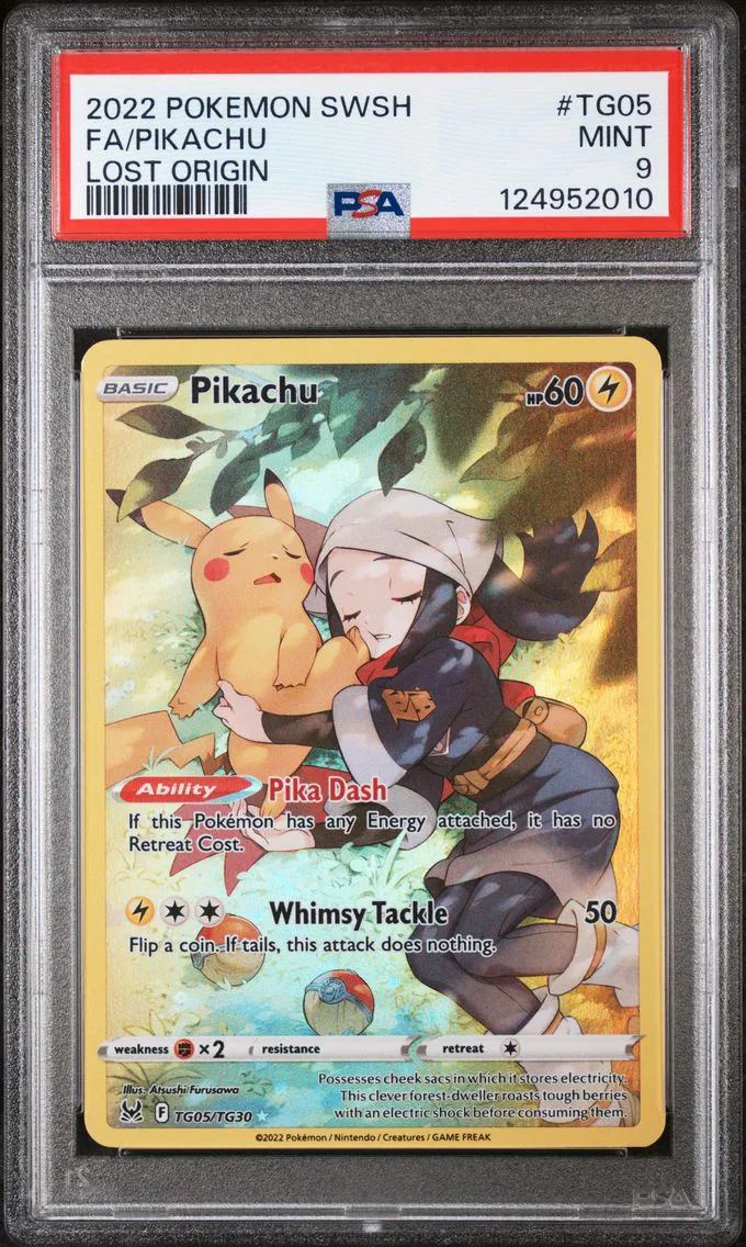 2022 #TG05 Full Art/Pikachu PSA 9 Sword & Shield Lost Origin Pokemon
