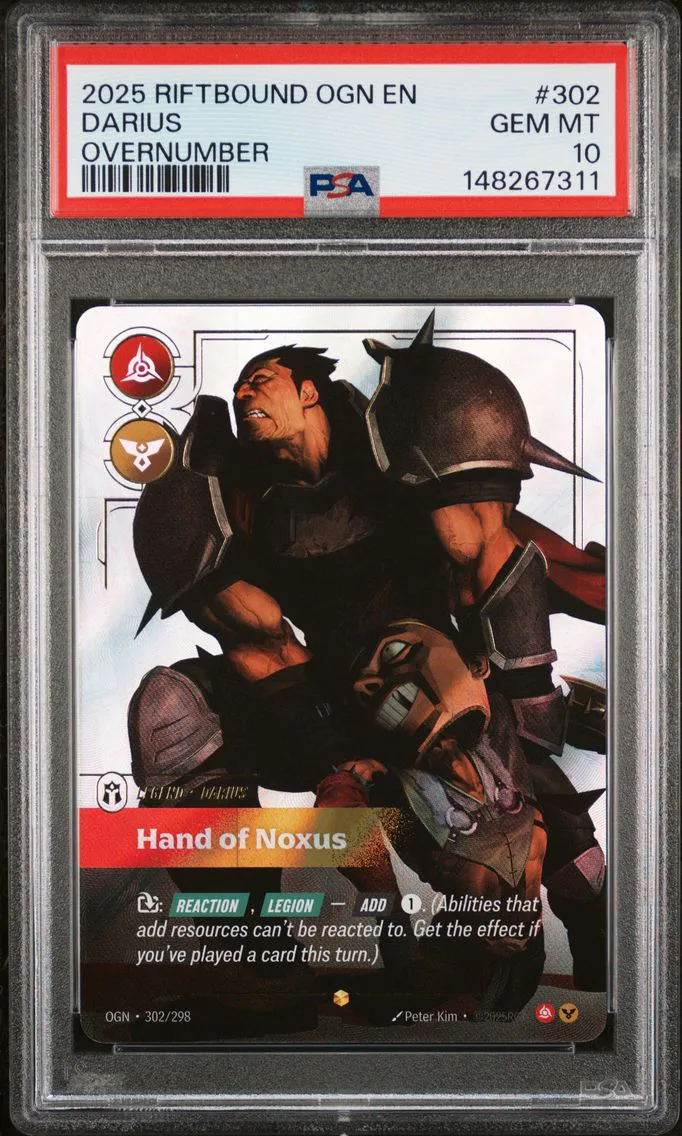2025 #302 Darius - Hand of Noxus PSA 10 Riftbound: League of Legends Ogn-Origins