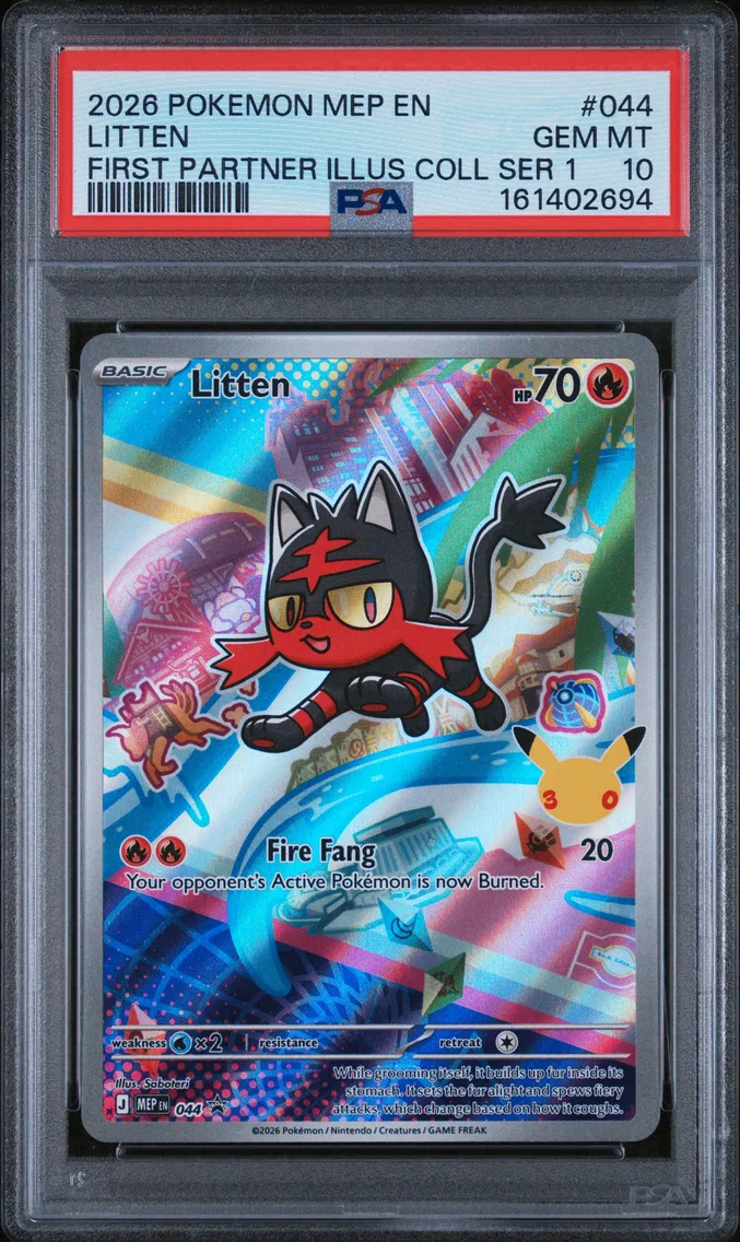 2026 #044 Litten PSA 10 Mep EN-Me Black Star Promo