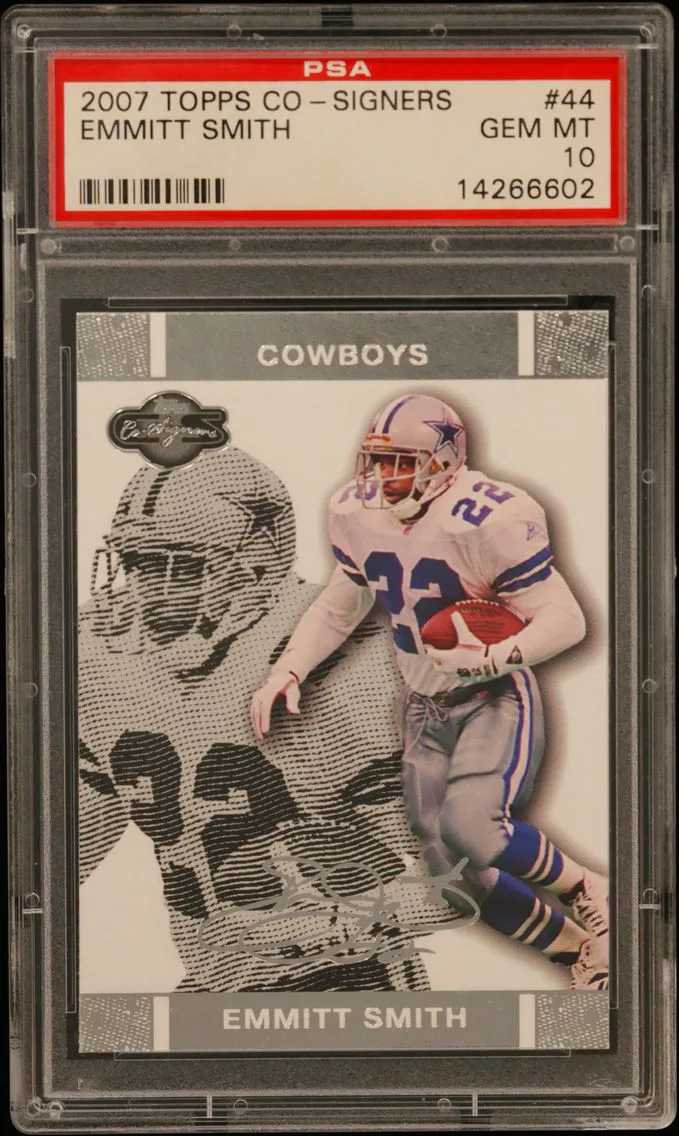 2007 #44 Emmitt Smith PSA 10 Topps CO-Signers