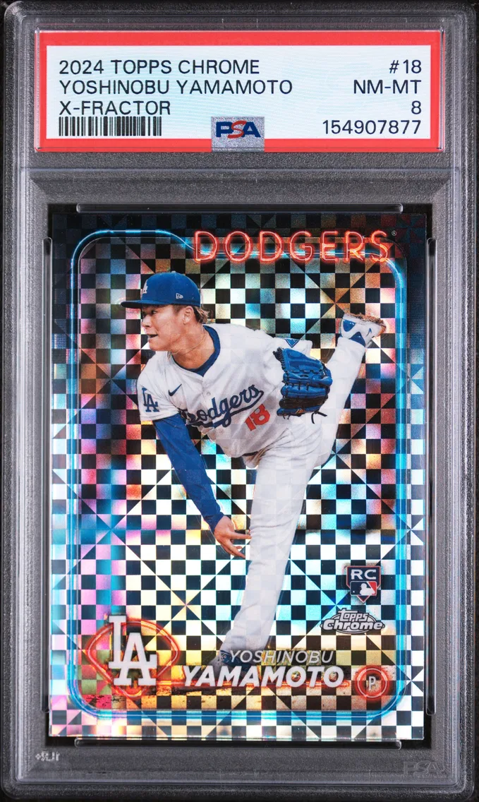 2024 #18 Yoshinobu Yamamoto PSA 8 Topps Chrome