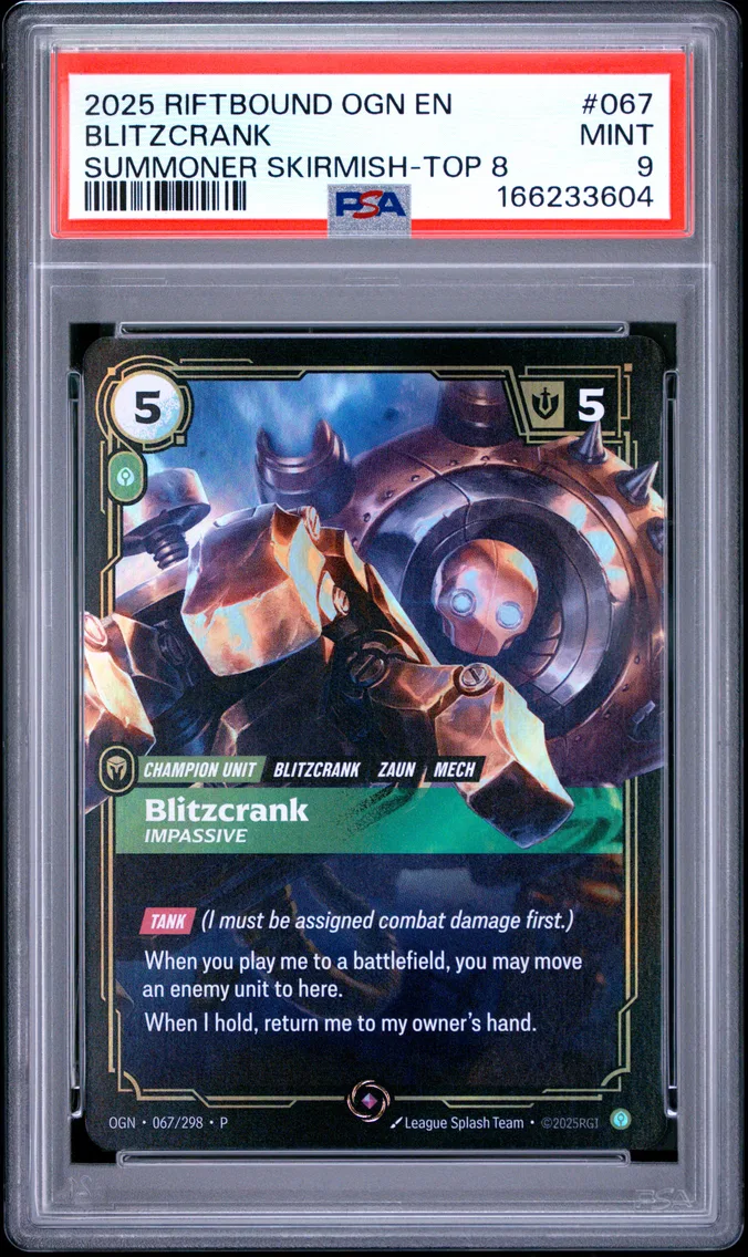 2025 #067 Blitzcrank - Impassive PSA 9 Riftbound: League of Legends Ogn-Origins