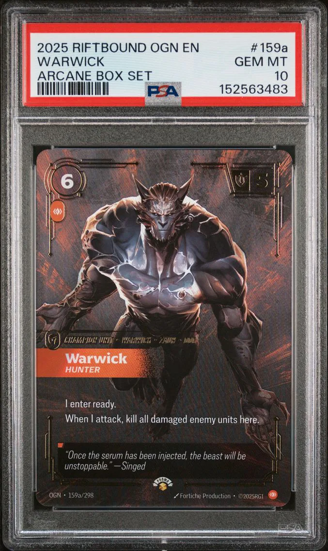 2025 #159a Warwick - Hunter PSA 10 Riftbound: League of Legends Ogn-Origins