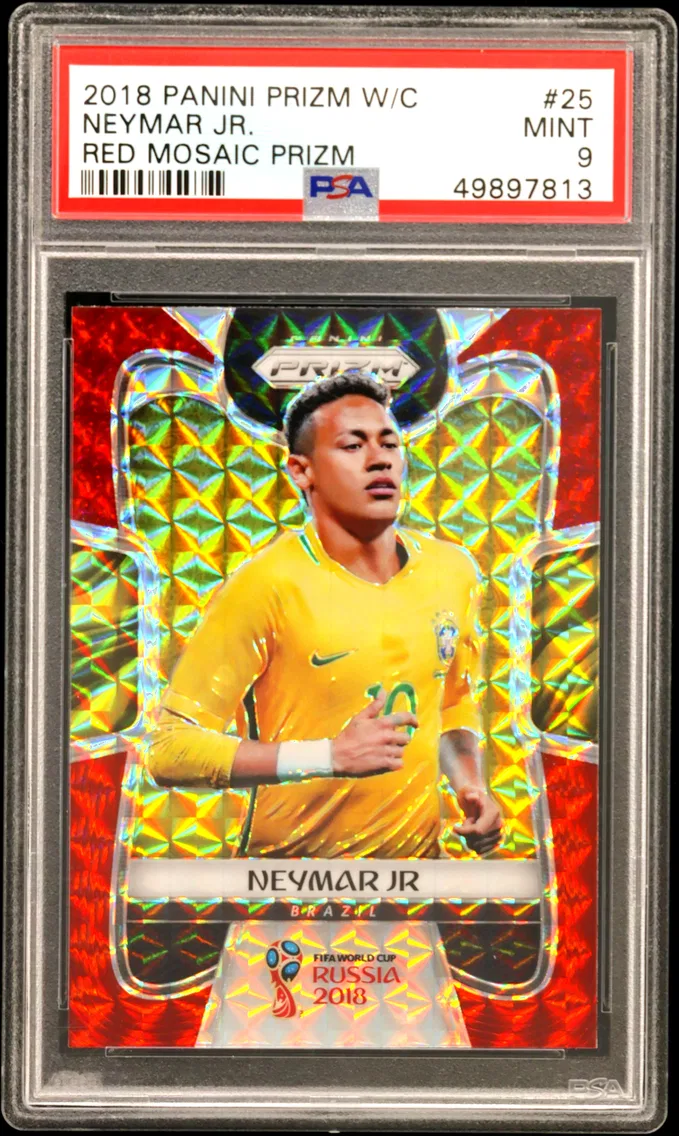 2018 #25 Neymar Jr. PSA 9 Panini Prizm World Cup
