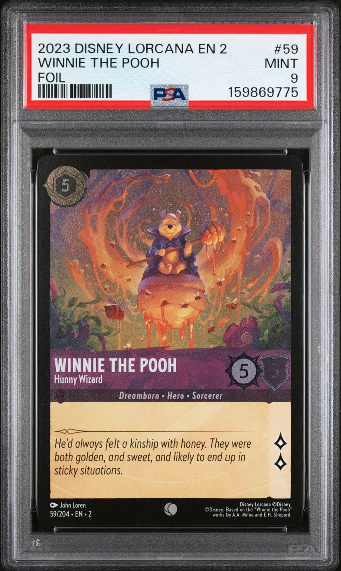 2023 #59 Winnie the Pooh - Hunny Wizard PSA 9 Disney Lorcana EN 2-Rise of the Floodborn