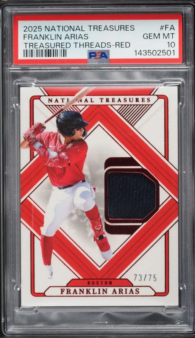 2025 National Treasures Treasured Threads Red Franklin Arias PATCH /75 #FA PSA 10 GEM MINT