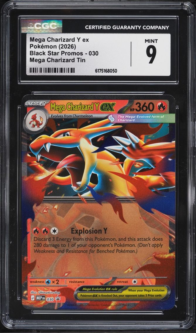 2026 Pokemon Mega Evolution Black Star Promo Tin Mega Charizard Y ex #30 CGC 9 MINT