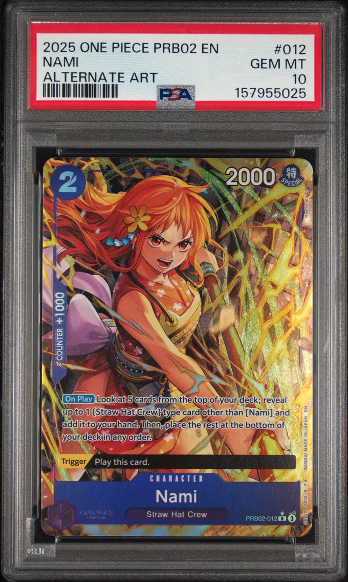 2025 #012 Nami PSA 10 One Piece PRB02-Premium Booster -One Piece Card the Best- Vol.2
