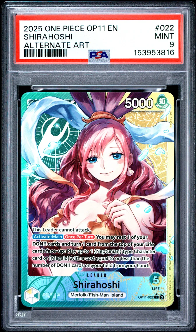 2025 #022 Shirahoshi PSA 9 One Piece OP11-A Fist of Divine Speed