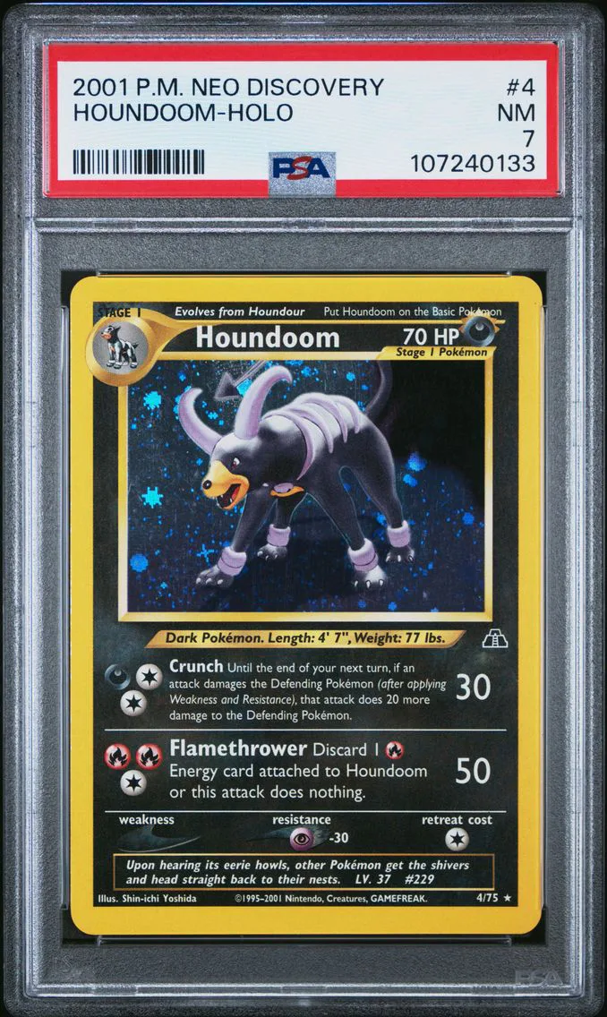 2001 #4 Houndoom-Holo PSA 7 Neo Discovery