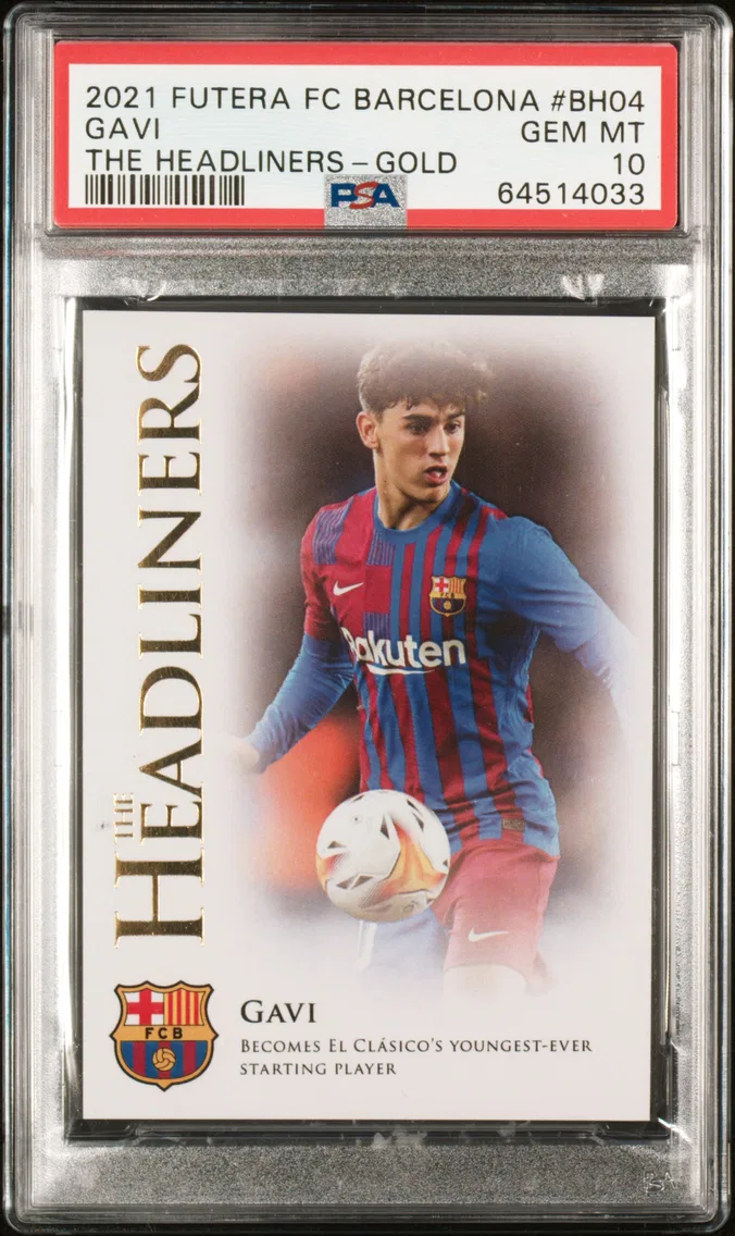 2021 #BH04 Gavi PSA 10 Futera FC Barcelona the Headliners
