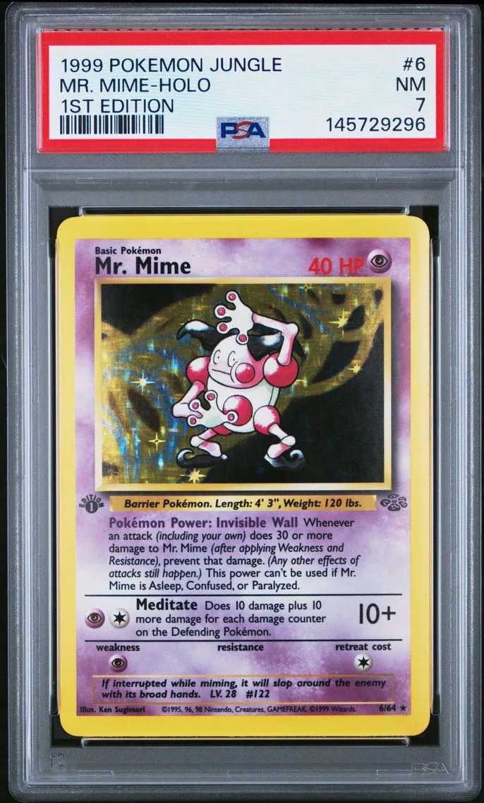 1999 #6 Mr. Mime-Holo 1st Edition PSA 7 Jungle Pokemon