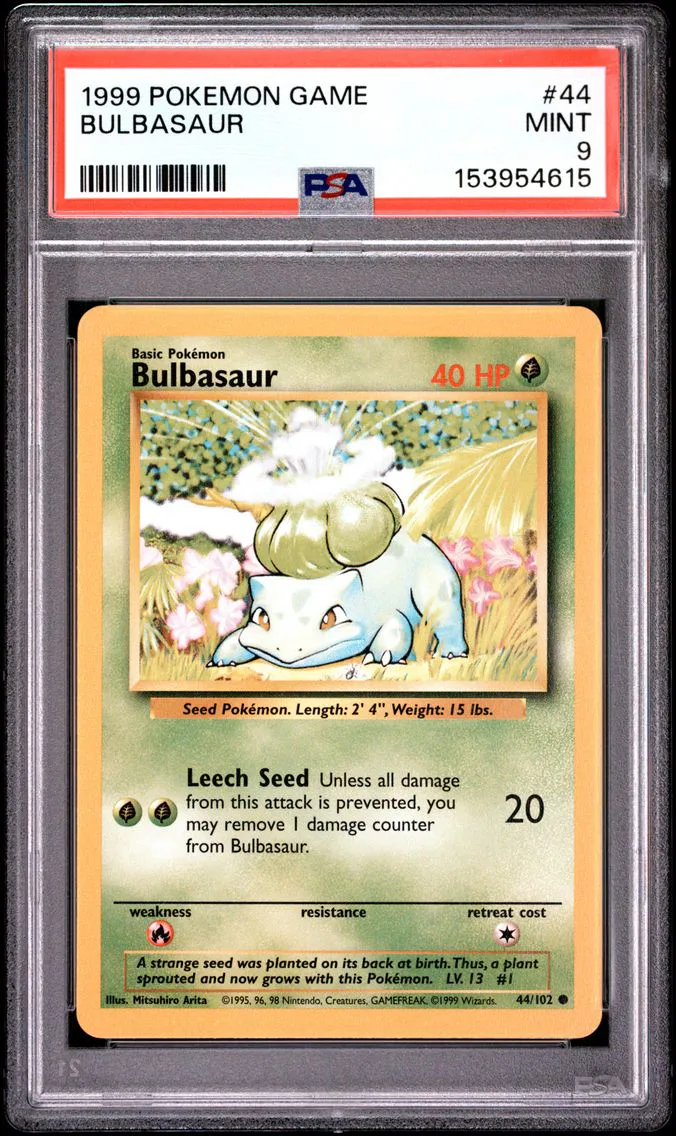 1999 #44 Bulbasaur PSA 9 Game
