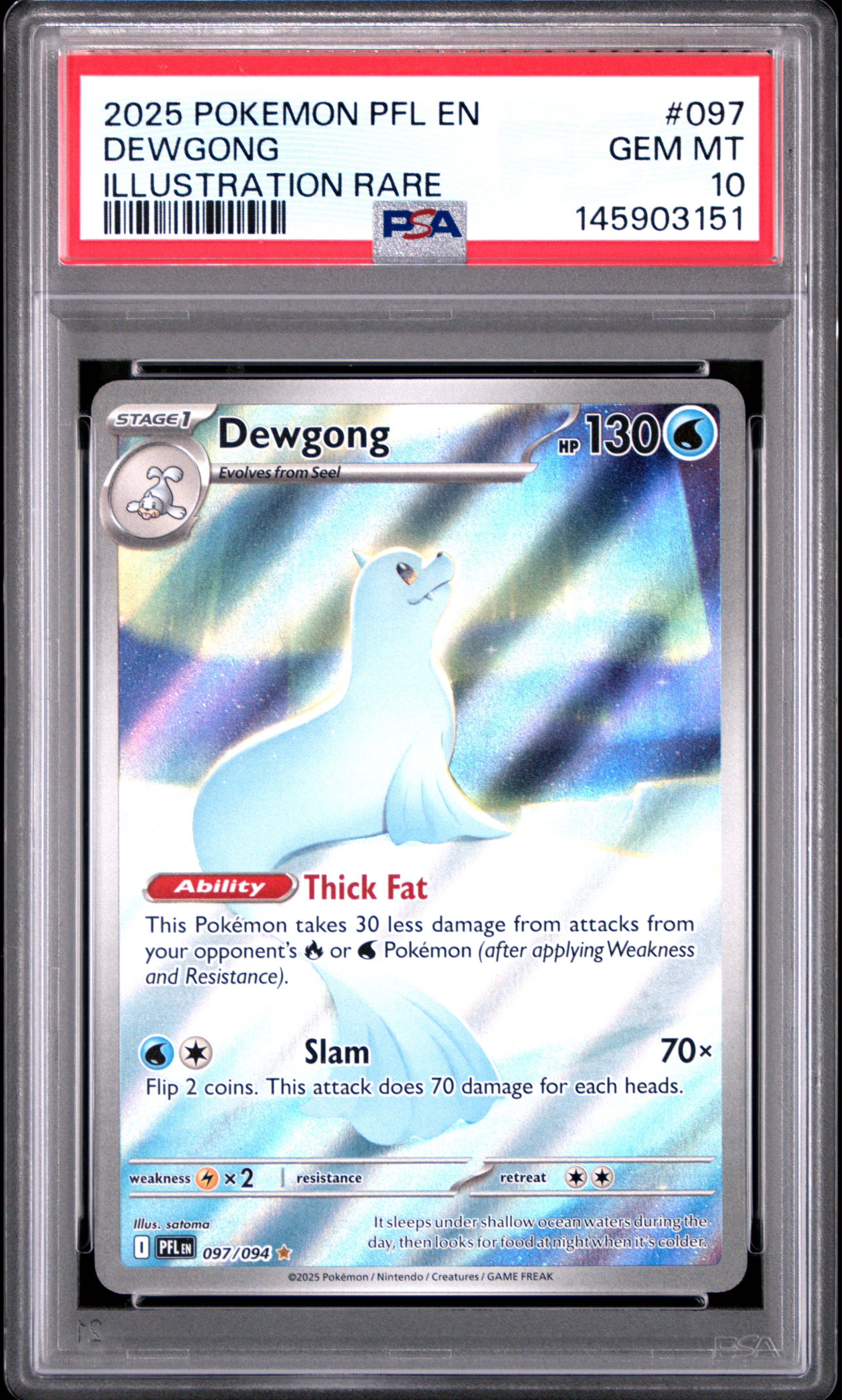 2025 #097 Dewgong PSA 10 Pfl En-Phantasmal Flames