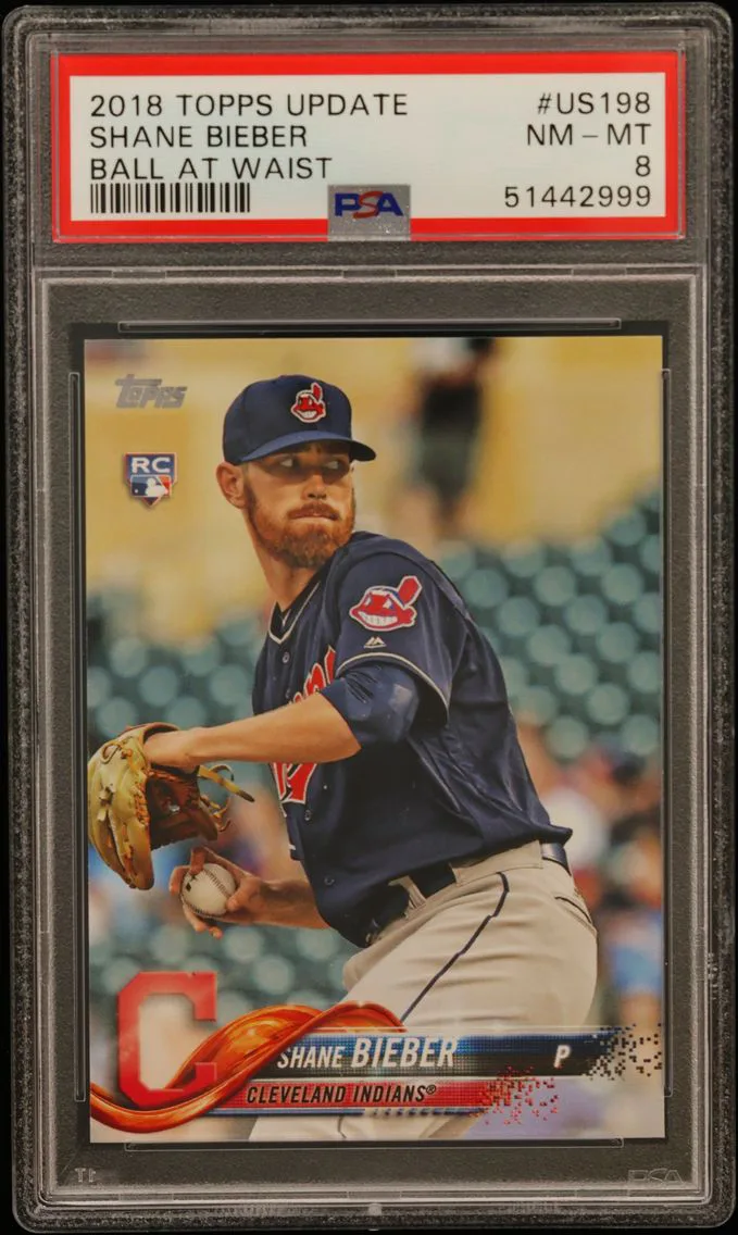 2018 #US198 Shane Bieber PSA 8 Topps Update