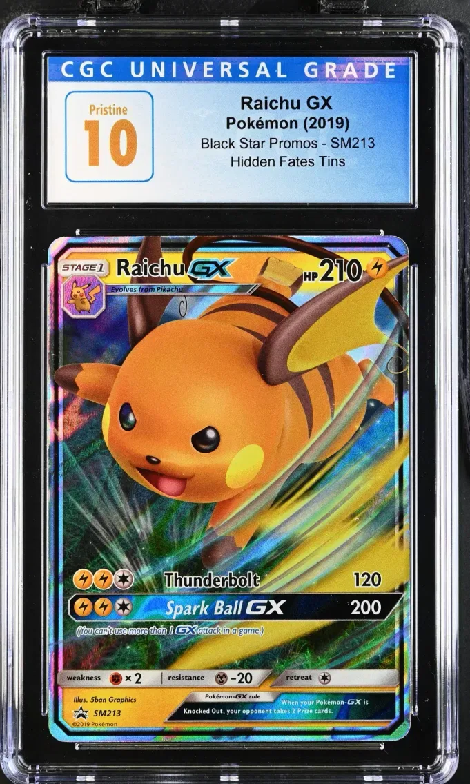 2019 Black Star Promos - Sun & Moon - English Raichu GX #SM213 CGC 10