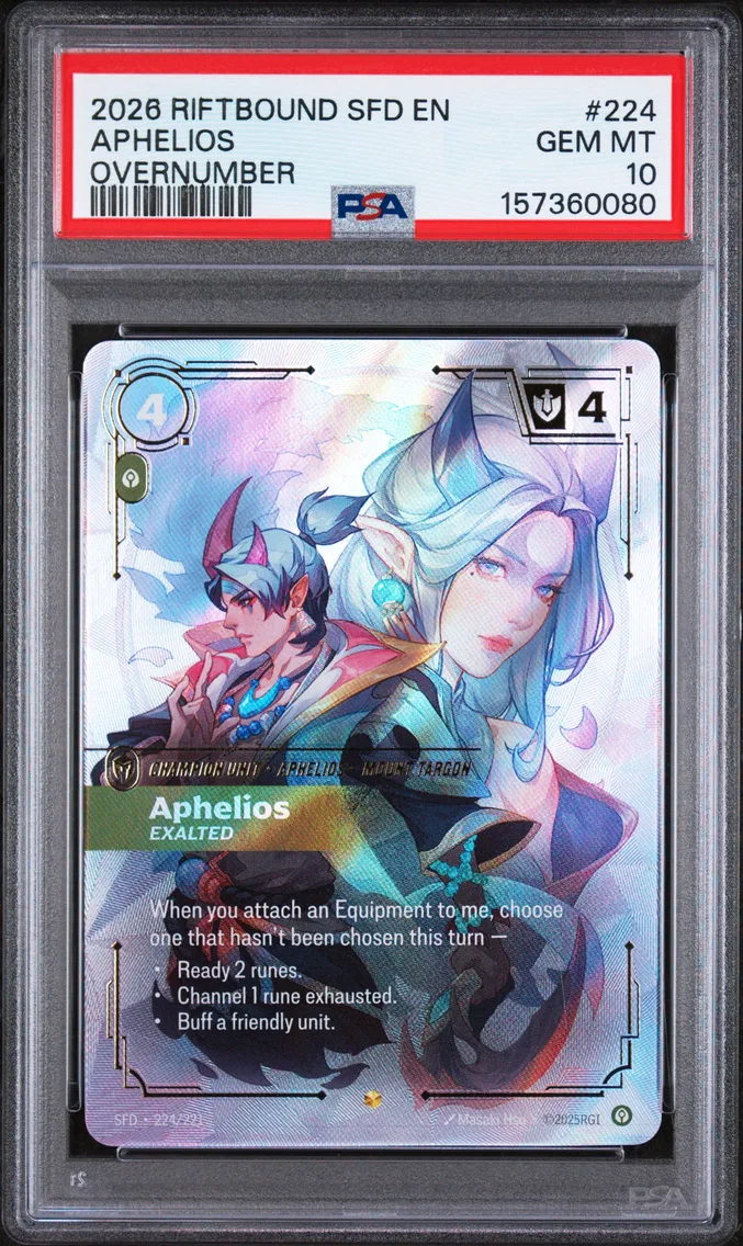 2026 #224 Aphelios - Exalted PSA 10 Riftbound: League of Legends Sfd-Spiritforged