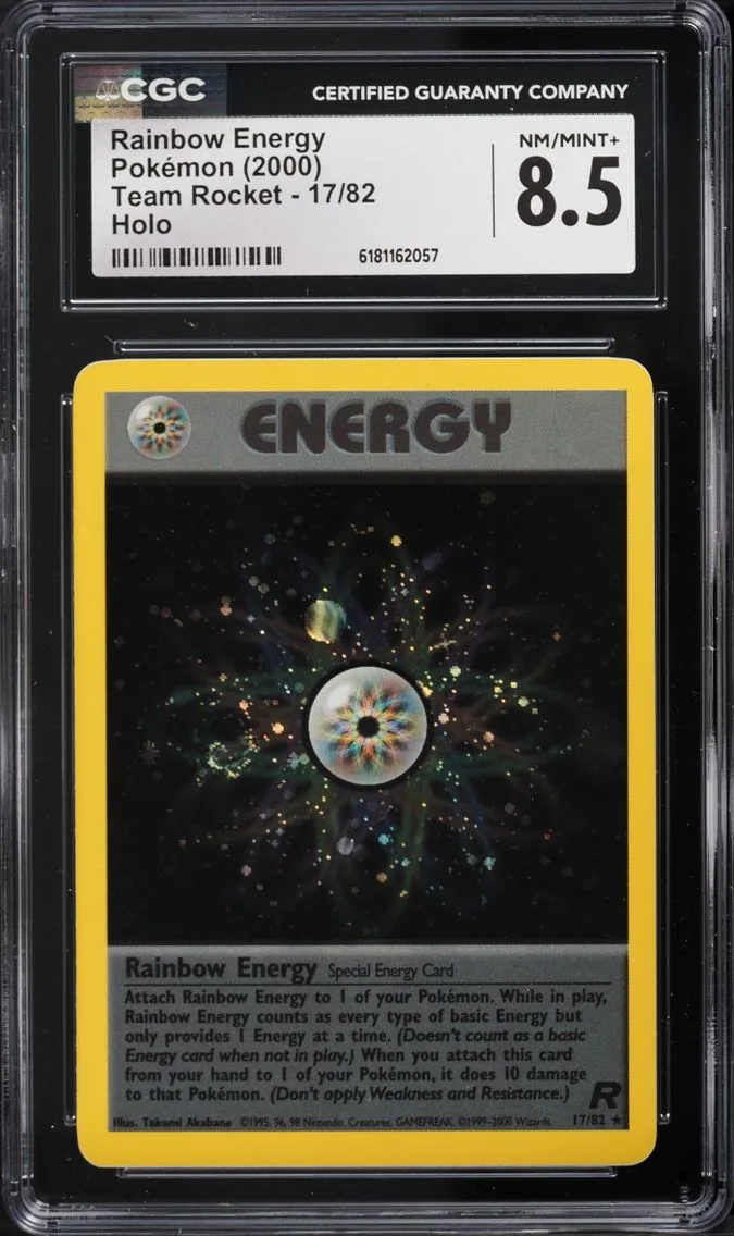 2000 Pokemon Team Rocket Holo Rainbow Energy #17 CGC 8.5 NM-MT+