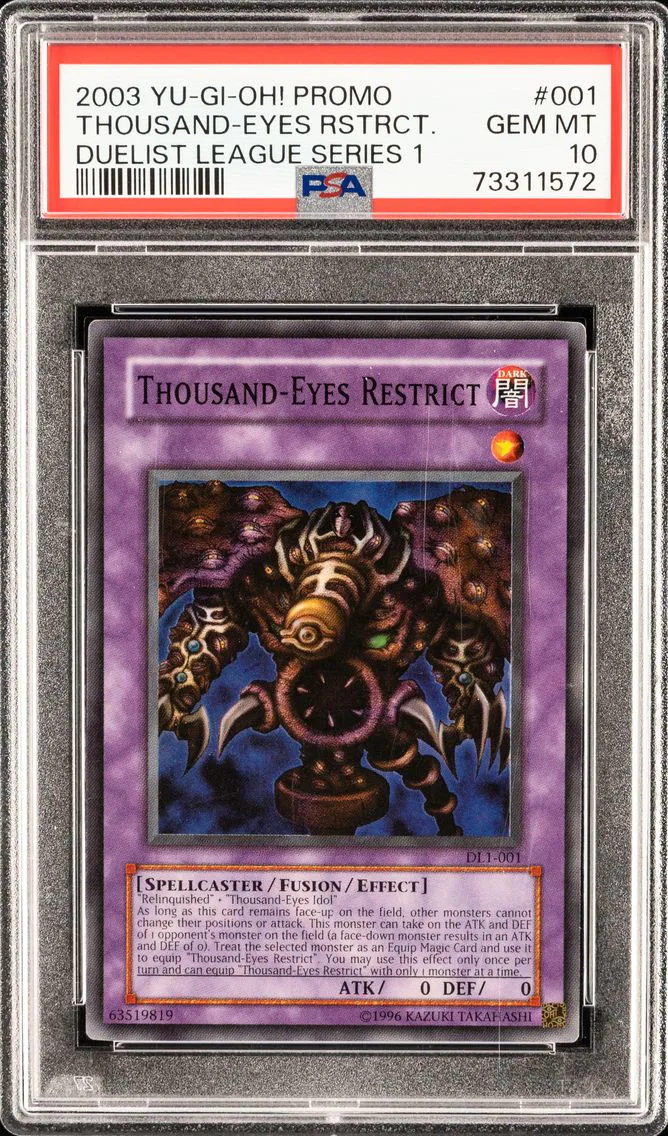 THOUSAND-EYES RESTRICT DL1-001 DUELIST LEAGUE SERIES 1 2003 PSA 10