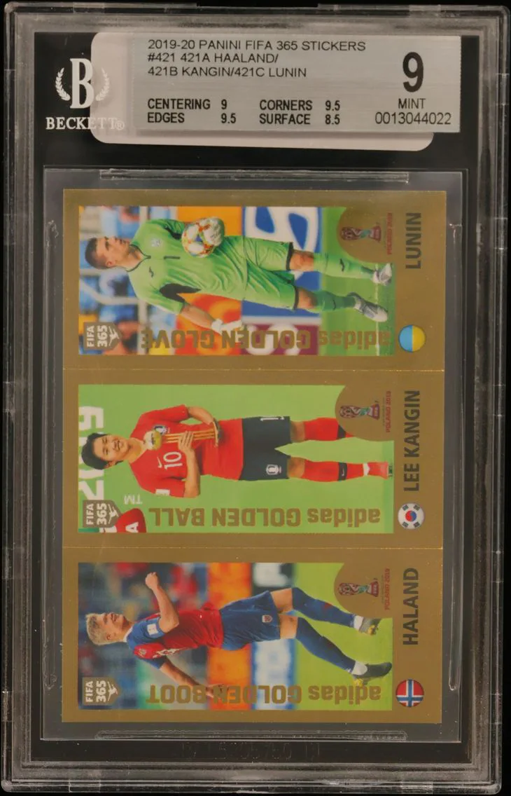 2019 #421A Erling Haaland/421B Kangin Lee/421C Andriy Lunin BGS Panini FIFA 365 Stickers 442