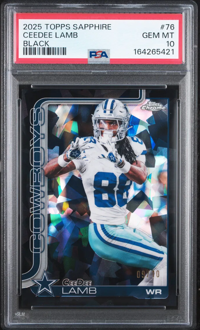 2025 #76 Ceedee Lamb PSA 10 Topps Chrome Sapphire Edition