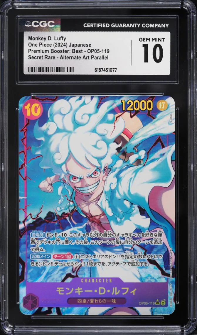 2024 #OP05-119 Monkey D. Luffy CGC 10 One Piece Japanese Premium Booster Best Alt Art