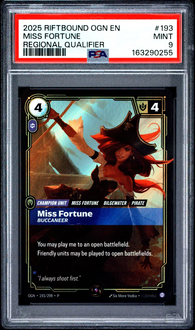 2025 #193 Miss Fortune - Buccaneer PSA 9 Riftbound: League of Legends Ogn-Origins