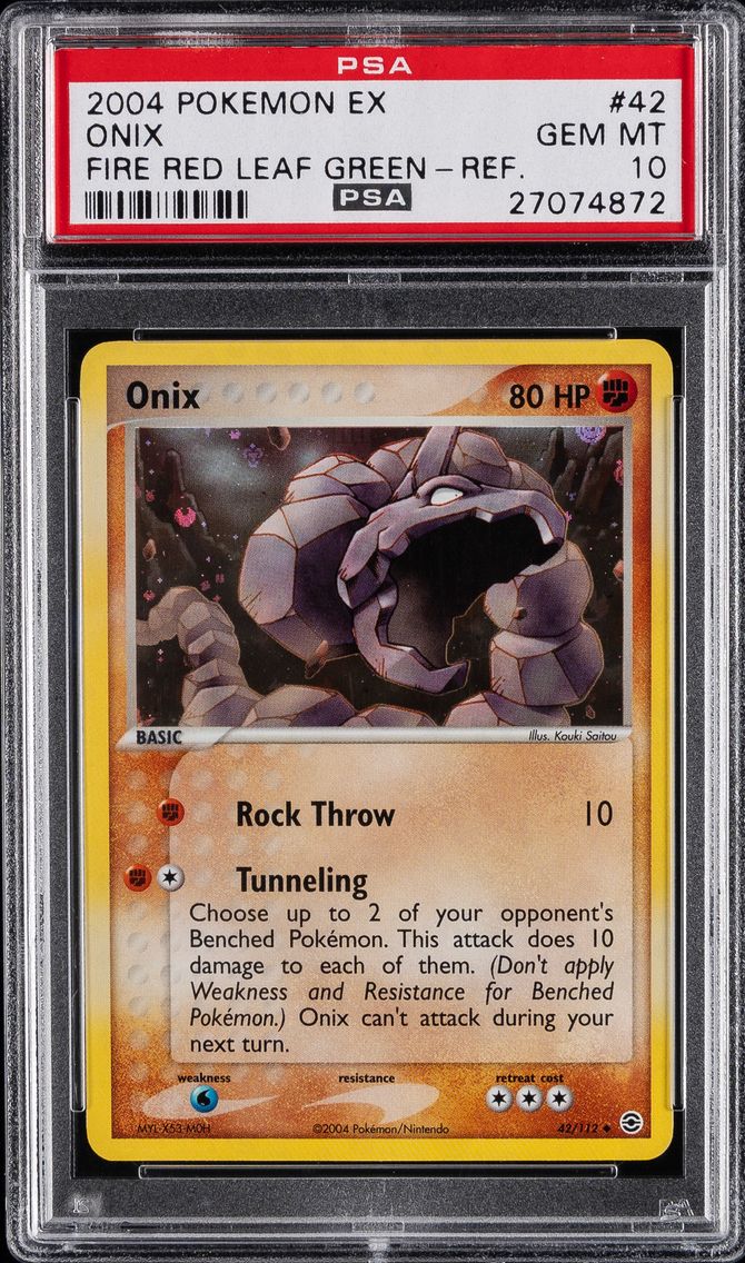 2004 #42 ONIX-REVERSE FOIL PSA 10 POKEMON EX FIRE RED & LEAF GREEN