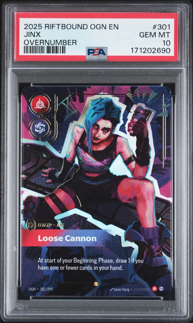 2025 #301 Jinx - Loose Cannon PSA 10 Riftbound: League of Legends Ogn-Origins