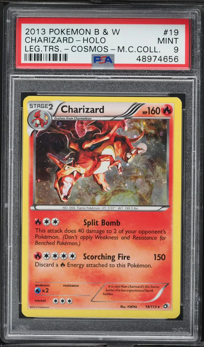 2013 #19 Charizard-Holo PSA 9 Black & White Legendary Treasures Pokemon