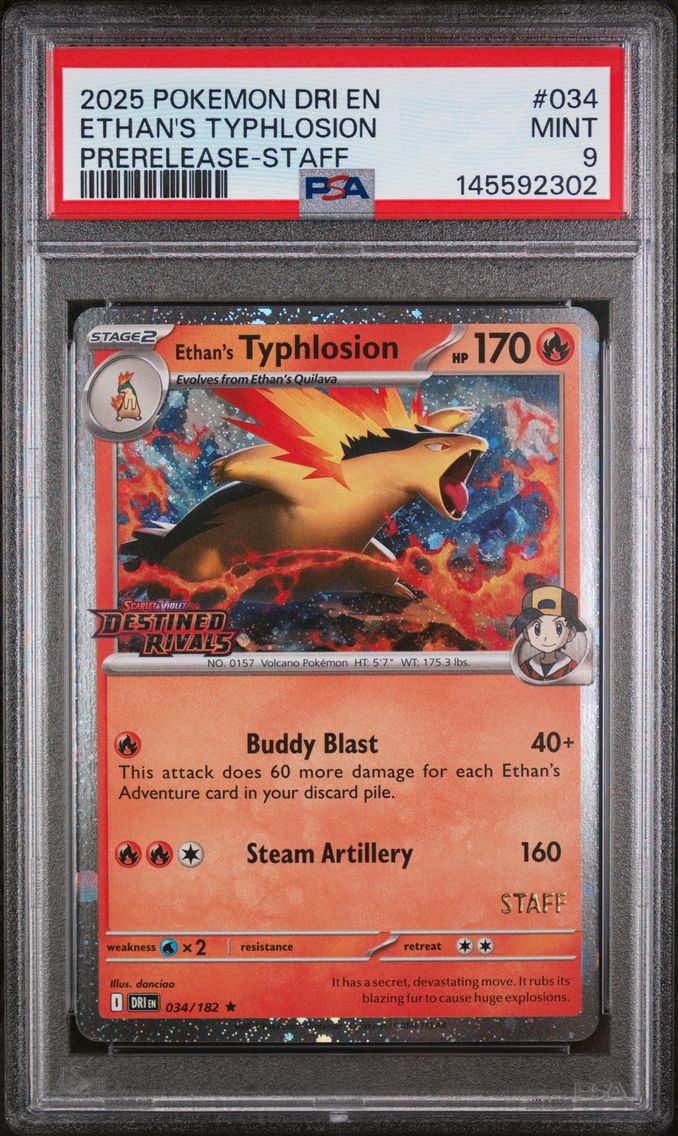 2025 #034 Ethan's Typhlosion PSA 9 Dri EN-Destined Rivals