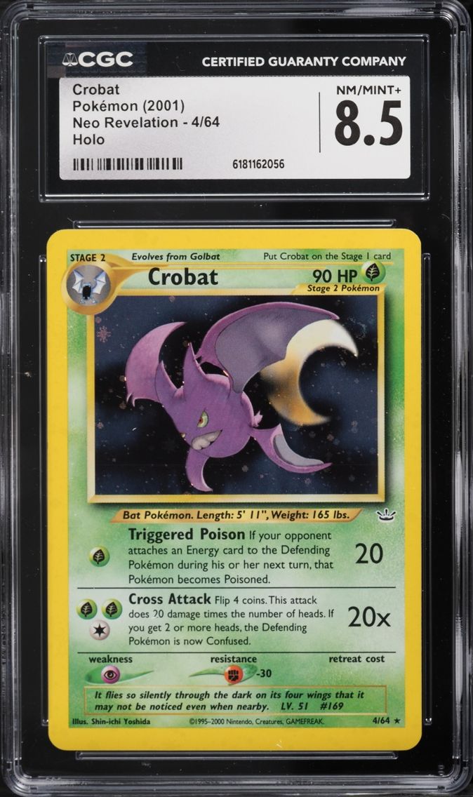2001 Pokemon Neo Revelation Holo Crobat #4 CGC 8.5 NM-MT+