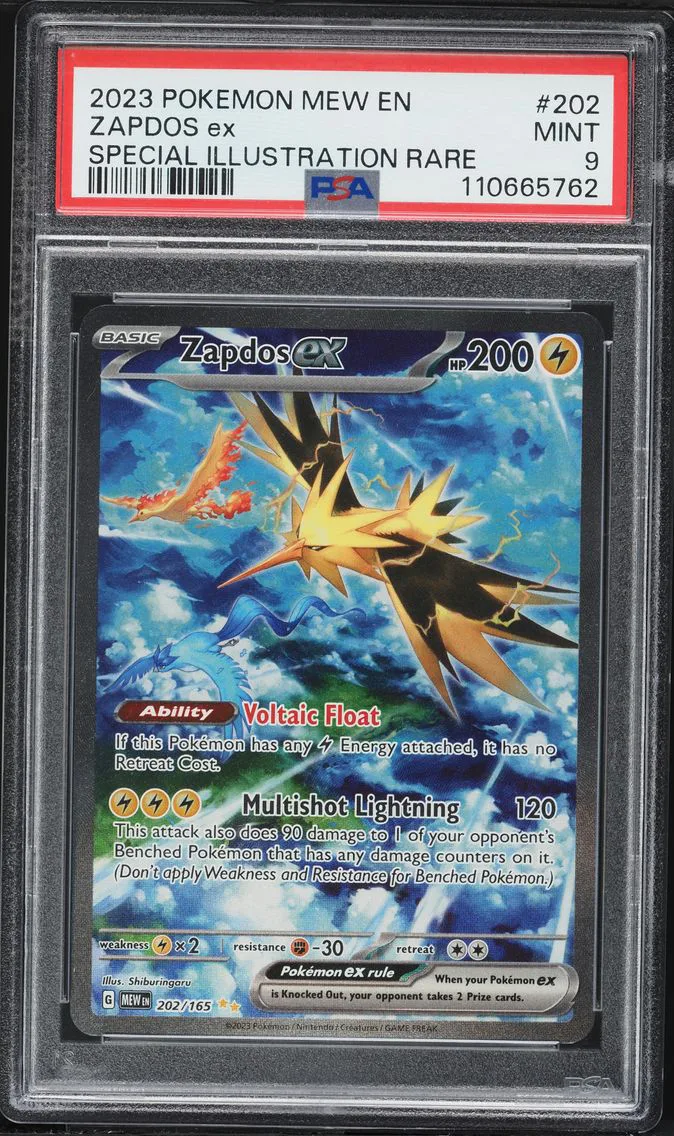 2023 #202 Zapdos EX PSA 9 Mew EN-151 Pokemon