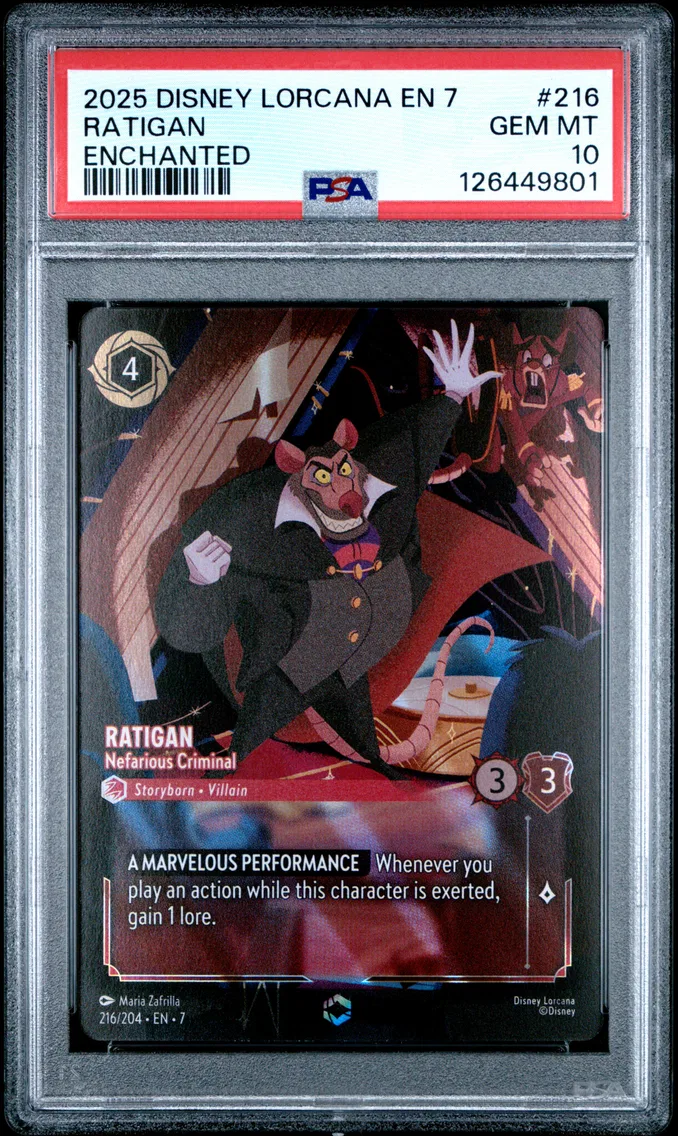 2025 #216 Ratigan - Nefarious Criminal PSA 10 Disney Lorcana EN 7-Archazia's Island
