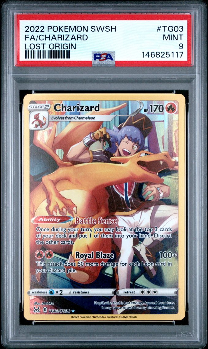 2022 #TG03 Full Art/Charizard PSA 9 Sword & Shield Lost Origin