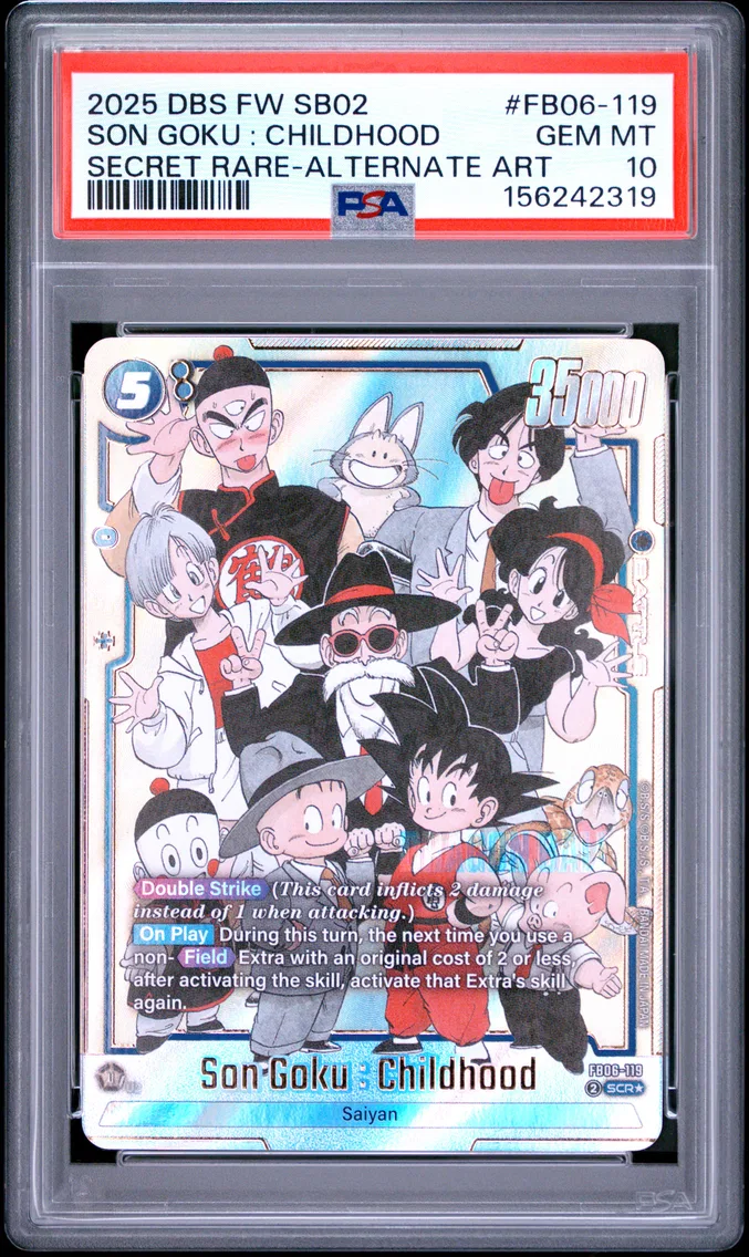 2025 #FB06-119 Son Goku : Childhood PSA 10 Dragon Ball Super Card Game Fusion World Manga Booster 02