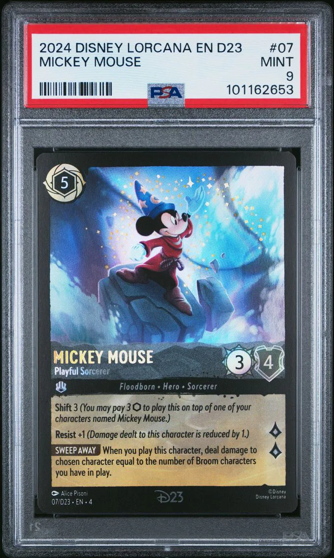 2024 #07 Mickey Mouse - Playful Sorcerer PSA 9 Disney Lorcana EN D23-D23 Expo Promo